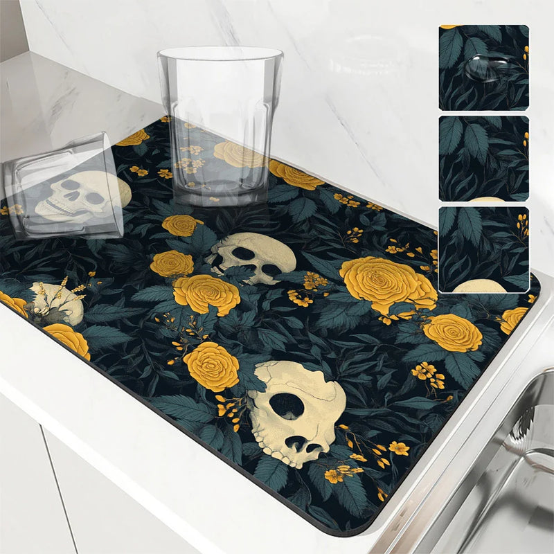Axyaa Absorbent Anti-slip Coffee Dish Mat | Quick Dry Draining Pad for Kitchen/Bathroom