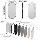 Axyaa Oval Black Metal Frame Vanity Mirror 1000x500mm - Bathroom, Bedroom, Entryway Décor