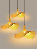 Axyaa Bamboo Weave Pendant Light - Wabi-Sabi Style for Tea Room, Staircase & Asian Decor