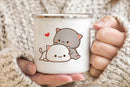 Axyaa Cute Animal Enamel Cup Breakfast Mug Set