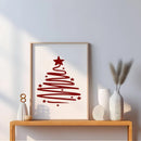 Axyaa Minimalist Red Christmas Tree Canvas Print for Modern Living Room décor