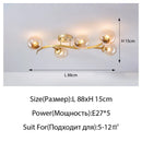 Axyaa Modern Glass LED Ceiling Lights Gold/Black Metal Lamps for Home Decor