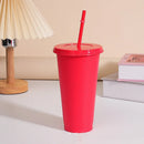 Axyaa 24oz Solid Color Reusable Cold Cup with Lid and Straw