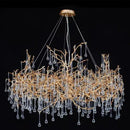Axyaa Nordic Copper Crystal Chandelier LED Light Luxury Home Decor Villa Hotel Restaurant