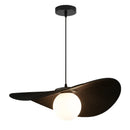 Axyaa White/Black Pleated Fabric Chandelier Glass Shades Pendant Lights