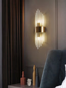 Axyaa Nordic Luxury Crystal LED Wall Lamp Stainless Steel for Living Room, Bedroom & Stairs