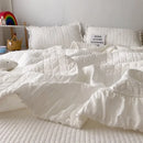 Axyaa Korean Ruffles Princess Quilt Set | High Quality Soft Skin-friendly Summer Comforter