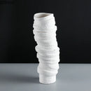Wrinkled Resin Vase with Artificial Flowers by Axyaa - Abstract Aesthetic Desk Decor