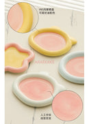 Ceramic Heart Dessert Plate Set by Axyaa - Cute Breakfast Tableware Home Inventory