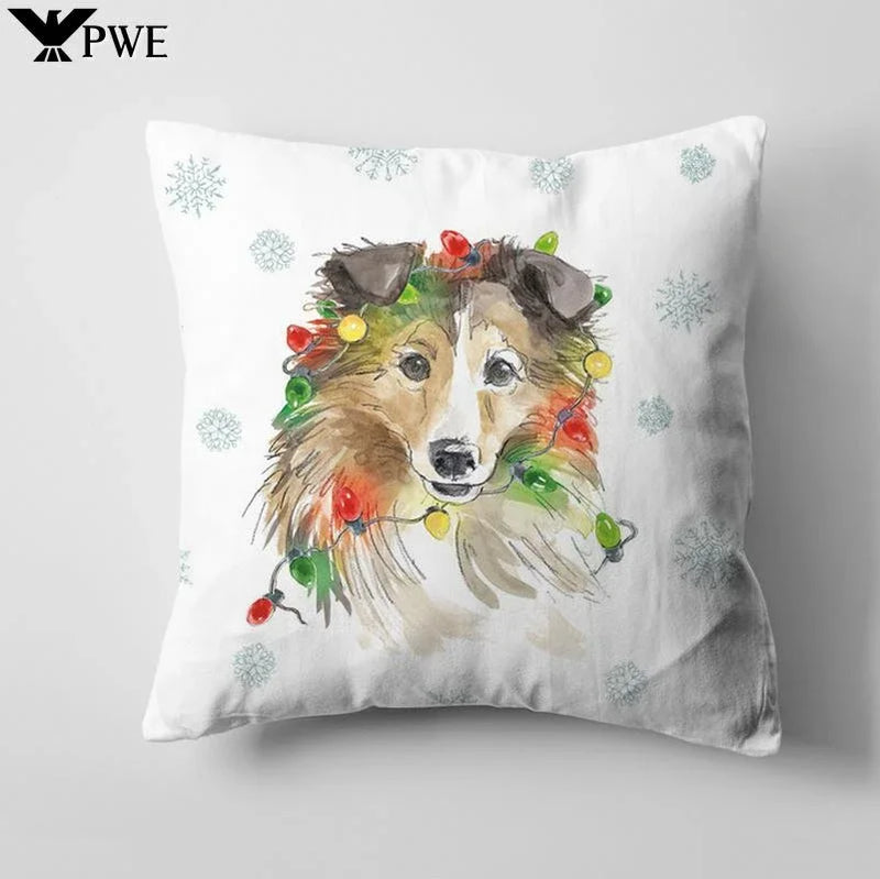Axyaa Christmas Cute Dog Pillow Cushion Cover