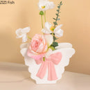 Pink Butterfly Ceramic Vase by Axyaa - Artificial Flowers Arrangement Vase for Aesthetic Room Decor