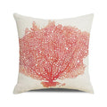 Axyaa Coral Marine Life Watercolor Cushion Cover Ocean Fish Linen Pillowcase