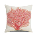 Axyaa Coral Marine Life Watercolor Cushion Cover Ocean Fish Linen Pillowcase