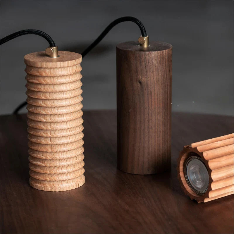 Axyaa Wood Pendant Light: Modern Room Decor Downlight for Ambiance
