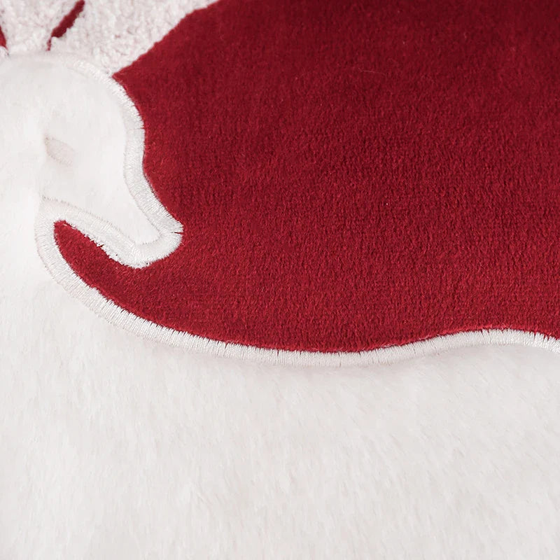 Axyaa Christmas Tree Deer Embroidery Cushion Cover 45x45cm Soft Velvet Square Pillow