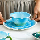 Axyaa Ceramic Rose Butterfly Teacup Set Milk Coffee Cup Camellia Afternoon Exquisite