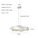 Axyaa Nordic Fabric LED Ceiling Light Bedroom Chandelier, White Minimalist Home Decor Lamp