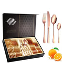 Axyaa Gold Cutlery Set in Specular Light Stainless Steel