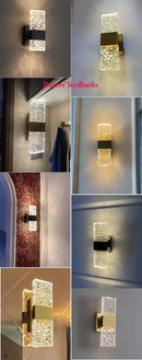 Axyaa Modern LED Corrugated Crystal Wall Lamps for Living Room, Bedroom, and Aisle Decor