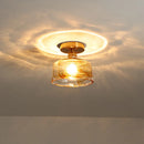 Axyaa Modern Amber Glass LED Ceiling Lights with Copper Socket for Home Decoration