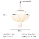 Axyaa French Medieval Chandelier: Elegant Butter Style Fabric Design for Living, Master, Dining Room