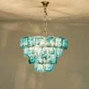 Axyaa Vintage Green Glass Crystal Chandelier Pendant Lamp for Living Room Bedroom