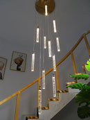 Axyaa Modern Crystal LED Chandelier for Staircase & Living Room