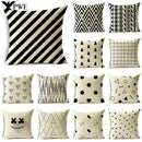 Axyaa Geometric Lines Monochrome Pattern Pillowcase for Stylish Décor