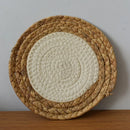 Axyaa Woven Round Table Mat Coaster Pad Nordic Style Desk Accessory