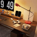 Axyaa Black/Red Metal LED Table Lamp, Adjustable Nordic Modern Design