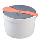 Axyaa Microwave Steamer Hot Lunch Box with Utensil for Steamed Rice & Soup