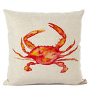 Axyaa Crab Print Cushion Cover 45x45cm Square Home Decor Pillowcase