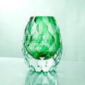 Axyaa Cut Water Green Gradient Glazed Vase for Living Room Entrance