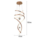 Axyaa Gold Spiral Staircase Chandelier for Dining Living Room Loft, Simple Luxury Hanging Lamps