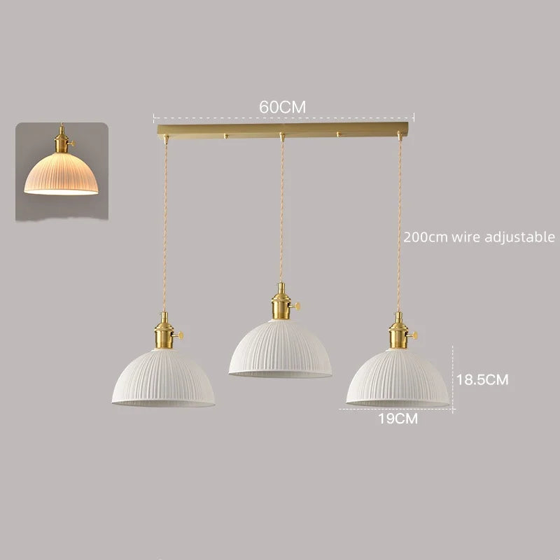 Axyaa White Ceramic LED Pendant Lamp Modern Hanging Light Fixtures