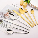 Axyaa 20-Piece Gold Stainless Steel Cutlery Set Dining Silverware Forks Knives Spoons