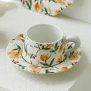 Axyaa Matte Ceramic Coffee Cup and Saucer Set with Fresh Design