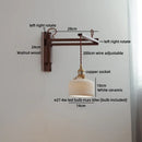 Axyaa Walnut Wood LED Wall Lamp with Switch, Ceramic Japan Style, Interior Living Room Light