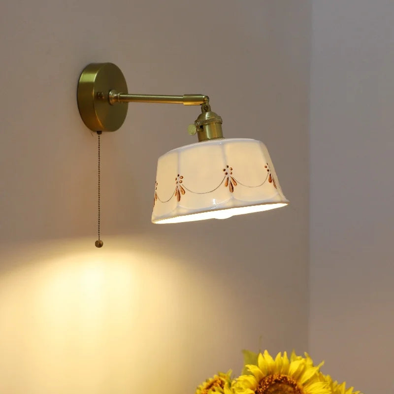 Axyaa Ceramic Hand-painted LED Wall Light Fixture for Modern Spaces