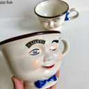 Axya Ceramic Human Face Coffee Cup Set of 2