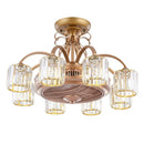 Axyaa Crystal Large Fan Chandelier for Living Dining Bedroom - Modern Luxury Ceiling Lamps