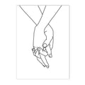 Axyaa Couple Love Kiss Line Drawing Wall Art Canvas Painting Nordic Posters