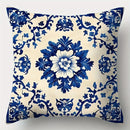 Axyaa Blue & White Pattern Sofa Cushion Covers, 17.7" x 17.7", 4-Piece Set