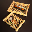 Axya Bamboo Square Plate Tray for Restaurant, Buffet, and Hot Pot