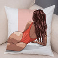 Axyaa Cartoon Lady Chest Decorative Pillowcase - Fashion Girl Design