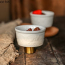 Axyaa High Footed Ceramic Snack Bowl Plate Set - Molecular Cuisine Tableware
