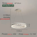 Axyaa Modern LED Round Chandelier Dimmable Glossy Lighting Fixtures