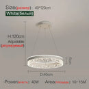 Axyaa LED Glossy Round Chandelier Dimmable Ceiling Light for Modern Nordic Living Room