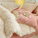 Axyaa Thickened Milk Fleece Duvet Cover - Warm Solid Color Bedding