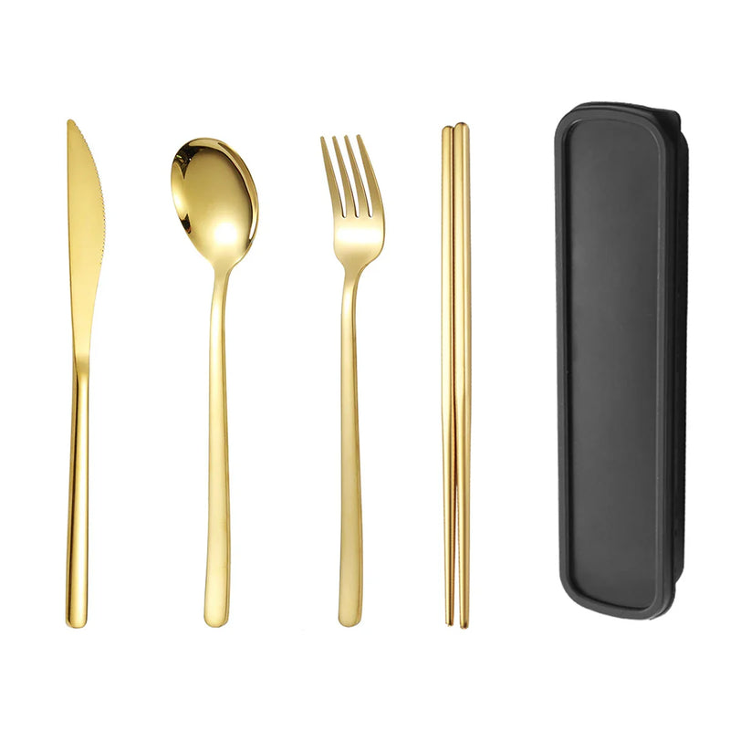 Axyaa Stainless Steel Tableware Set for Students on the Go